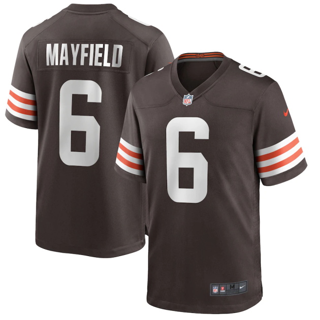 mens nike baker mayfield brown cleveland browns game player jersey